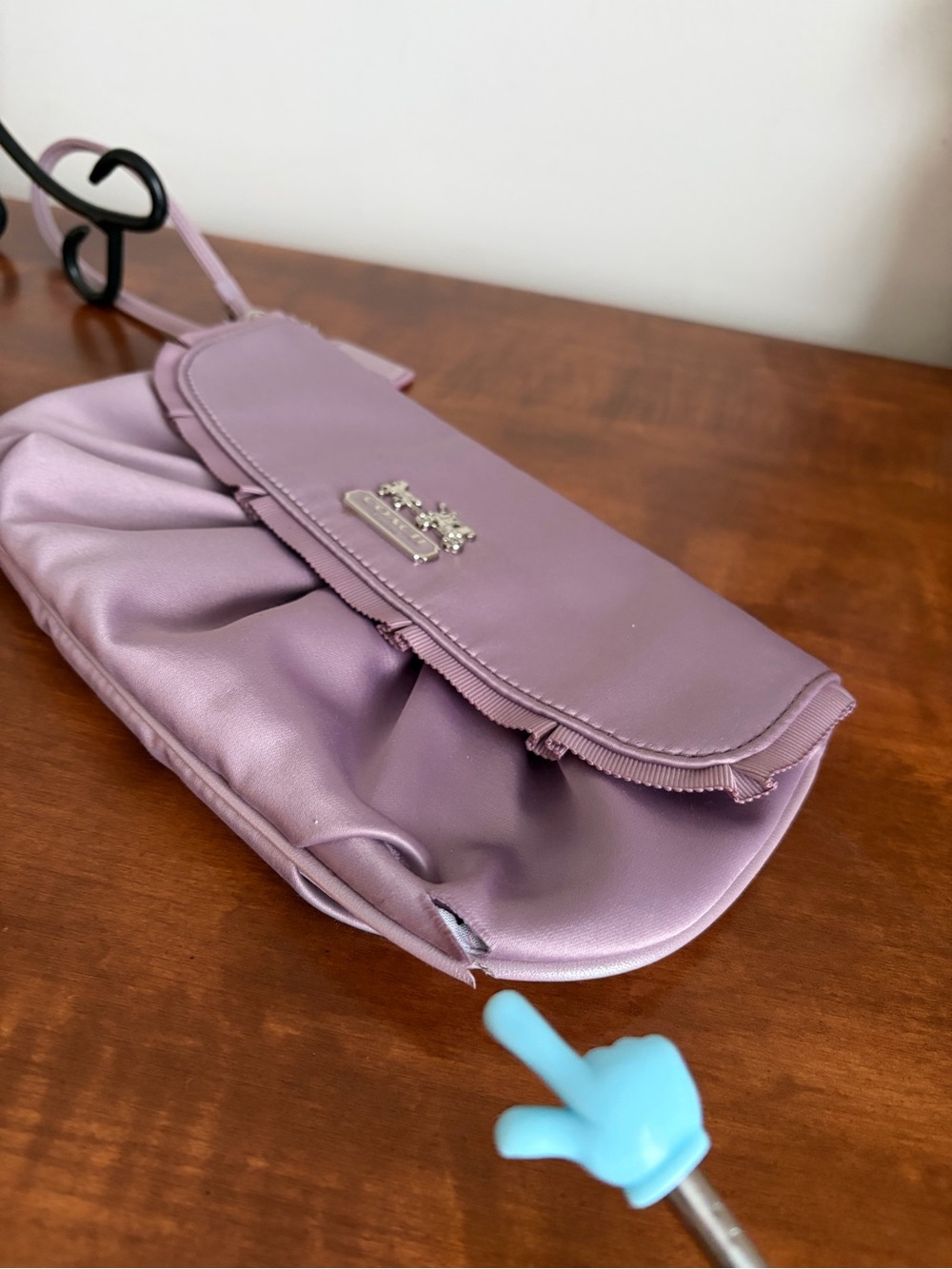 Coach Lilac Pleated Flap Wristlet PLEASE SEE PICS & READ